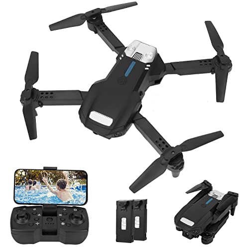 Drones for kids, Mini Drone with 1080P HD FPV Dual Camera with Altitude Hold, Headless Mode, 3D Flips, One Key Take Off/Landing, 2 Modular Batteries - 22 Mins Flight Time, Black
