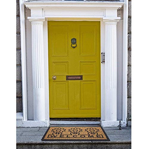 Front Door Mat for Outdoor Entrance - 18 Inch Length, 30 Inch Width (Daisy) - Welcome Mat - Waterproof Doormat Rugs for Front Patio Entryway - Outdoors & Indoor Floor Mats by Achim Home Décor
