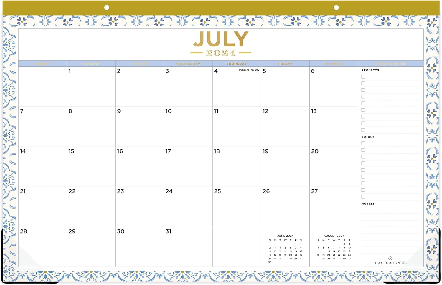 2024-2025 Day Designer Casa Bella Academic Monthly Desk Pad Planning Calendar, 17