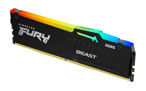 Kingston Fury Beast RGB 64GB (2x32GB) 6000MT/s DDR5 CL30 Desktop Memory | AMD Expo | Plug N Play | Kit of 2 | KF560C30BBEAK2-64