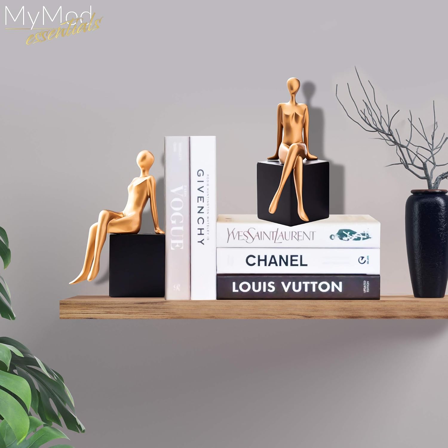 Modern Girl Statues Decorative Bookend Set. Add Modern Touch to Any Shelf or Table with These Unique Art of Confident Girl Statues. Use Them as Bookends Or Décor to Your Home and Office Modern Vibe!
