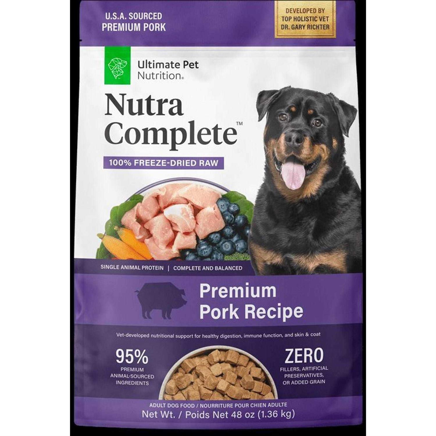 Ultimate Pet Nutrition Freeze Dried Raw Nutra Complete Pork Dog Food - Pet Supplies online store