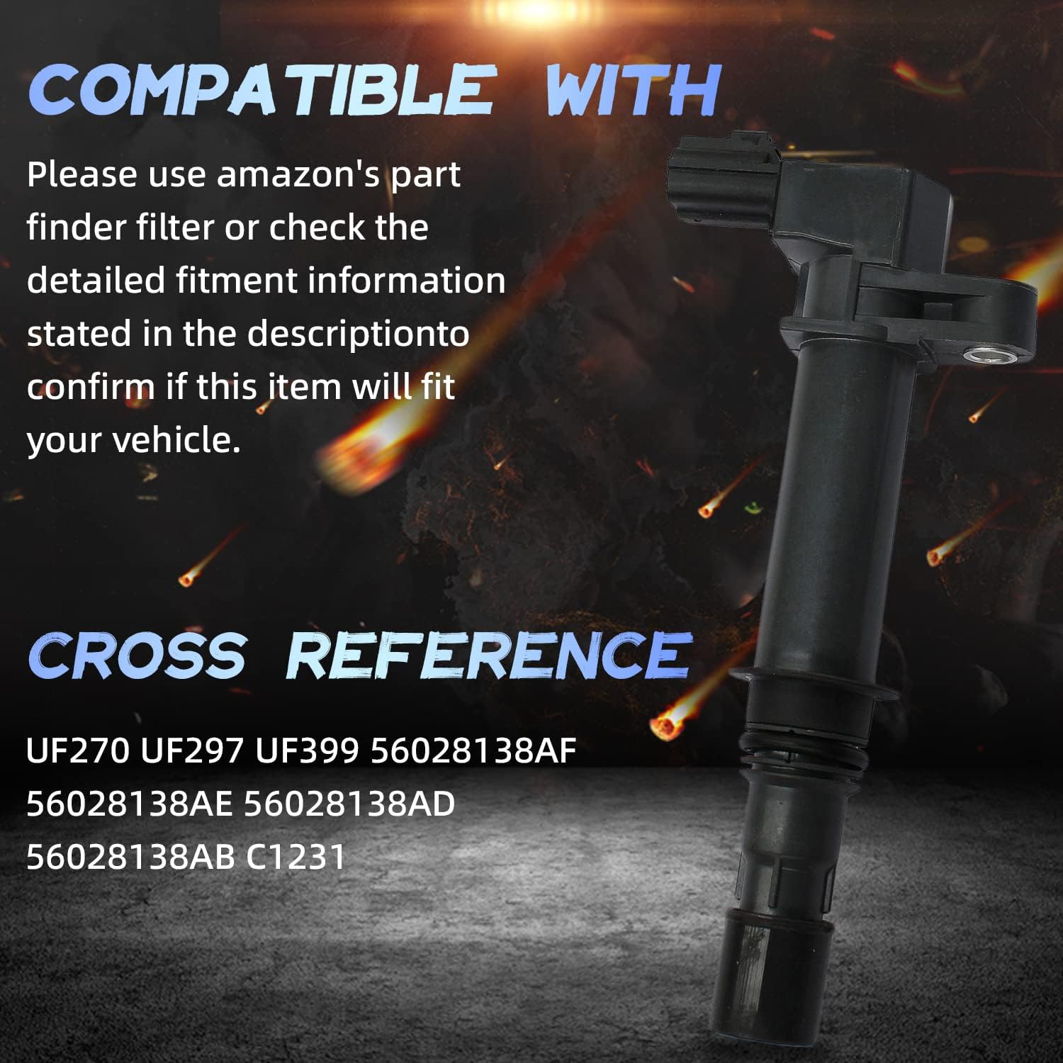 Set of 6 New Ignition Coil on Plug Pack With Boot Compatible with Aspen Dakota/Durango/Nitro Commander/Grand Cherokee/Liberty Mitsubishi Raider 3.7L V6 4.7L V8