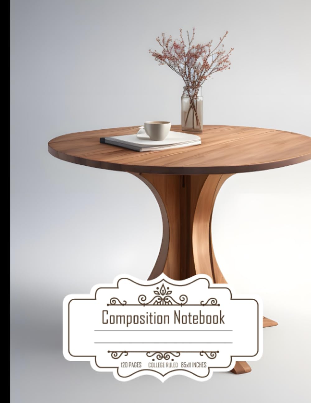 Composition Notebook College Ruled: Handmade Wooden Table Design, Photorealistic, Ideal for Writing, Size 8.5x11 Inches, 120 Pages