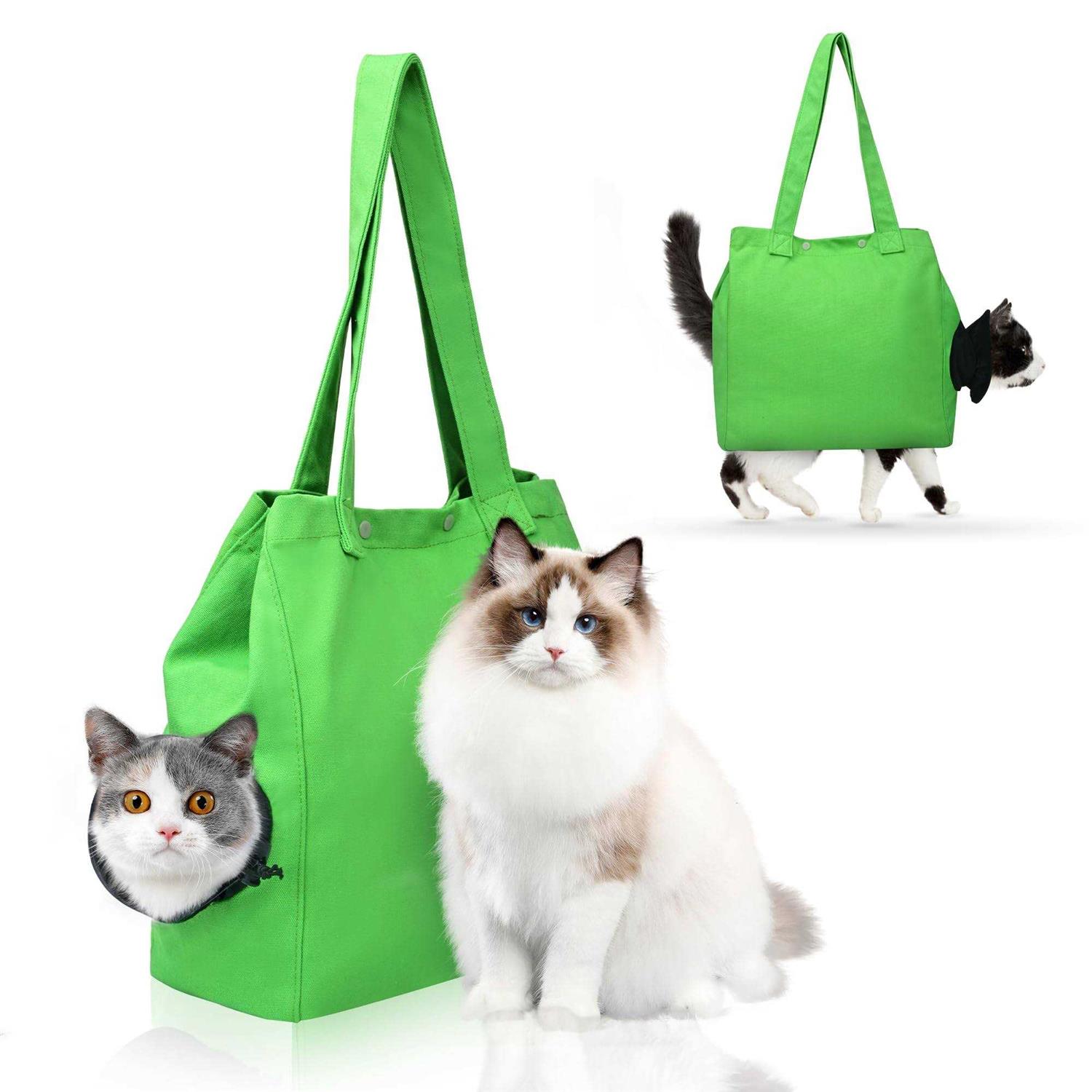 Cat Carrier Soft Cat Travel Bag Sling Pet Accessories Outdoor Color Green Size L,Can take Cats and Dogs Out for a Walk,Support Cats and Dogs up to - Pet Supplies online store