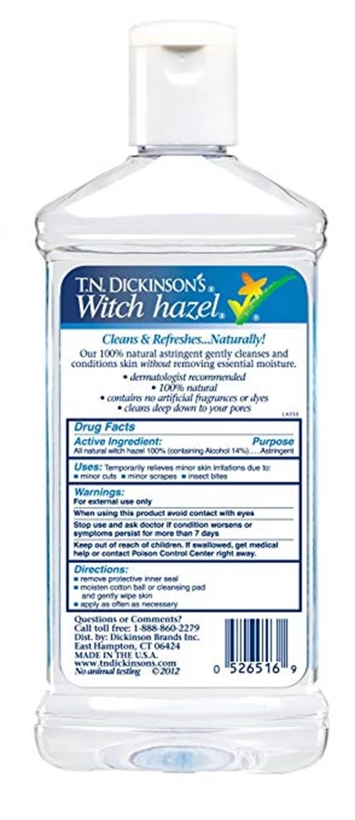 Dickinson's Witch Hazel All Natural Astringent 16 oz (Pack of 4)