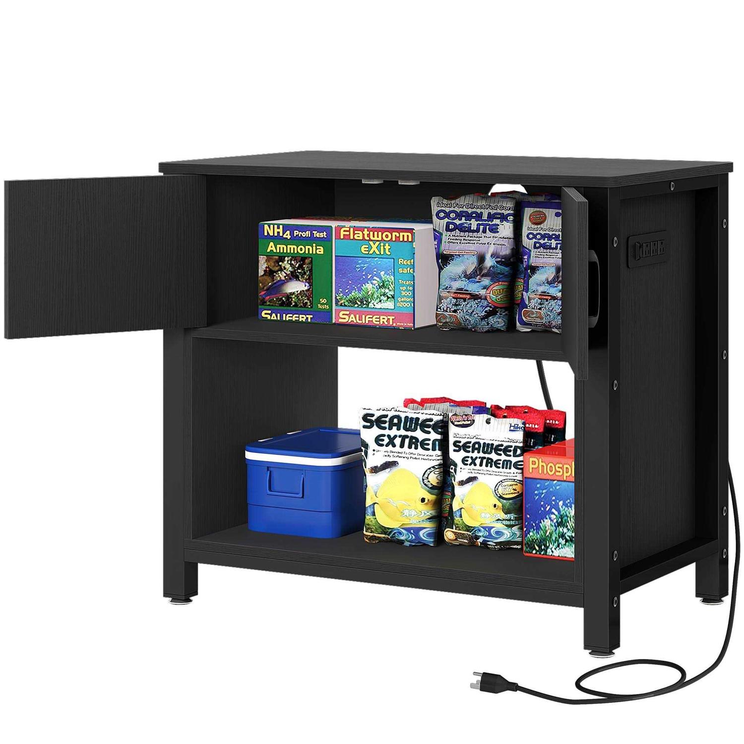 DWVO Heavy Duty Metal Aquarium Stand with Power Outlets Cabinet for Fish Tank Accessories Storage - Pet Supplies online store