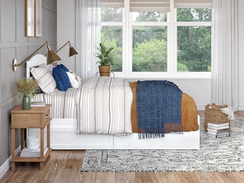 AFI Warren Twin XL Size Platform Bed with Footboard, Storage, & Charging Station in Espresso