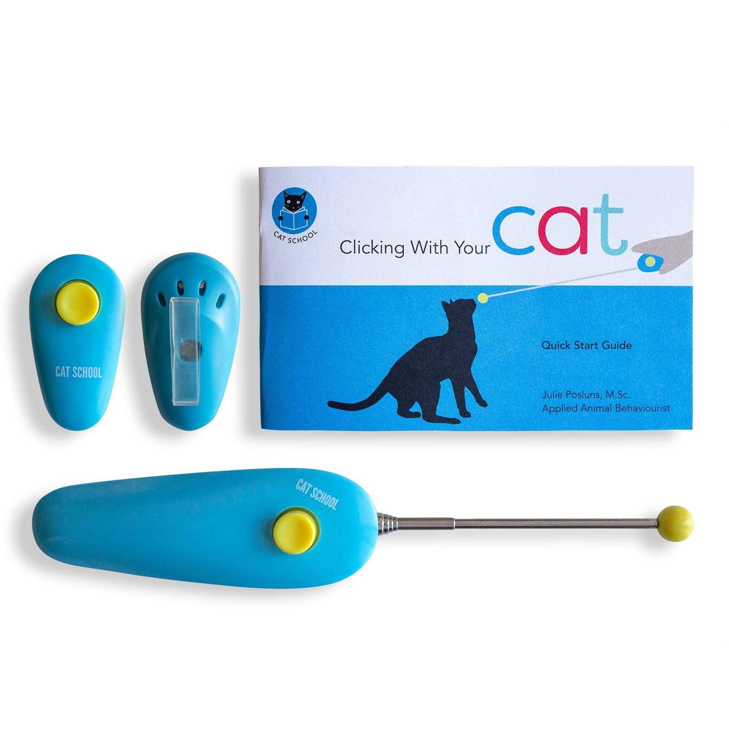 Cat SCHOOL Clicker Training Kit 1 Cat Training Clicker 1 Target Stick - Pet Supplies online store