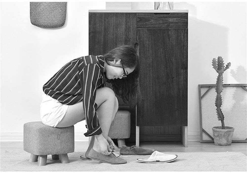 Storage Footstool Solid Wood Shoes Stool Square lstered Footstool Sofa Low Stool Footrest Small Seat Foot Rest Chair lstered Stool