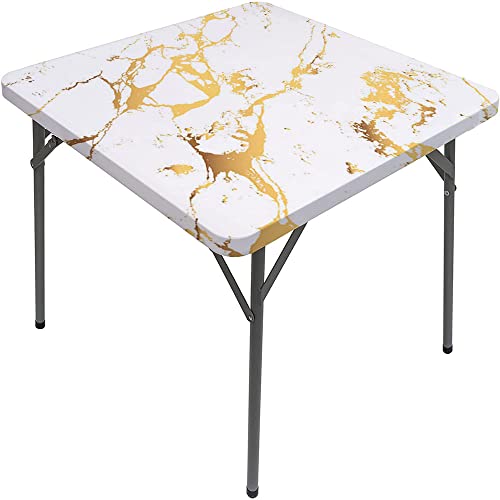 Marble Square Table Cove, Marble Style Texture, Elastic Edge, Suitable for Catering and Kitchen, Fit for 47