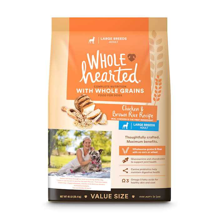 WholeHearted Adult Large-Breed Chicken & Brown Rice Recipe with Whole Grains Dry Dog Food - Pet Supplies online store
