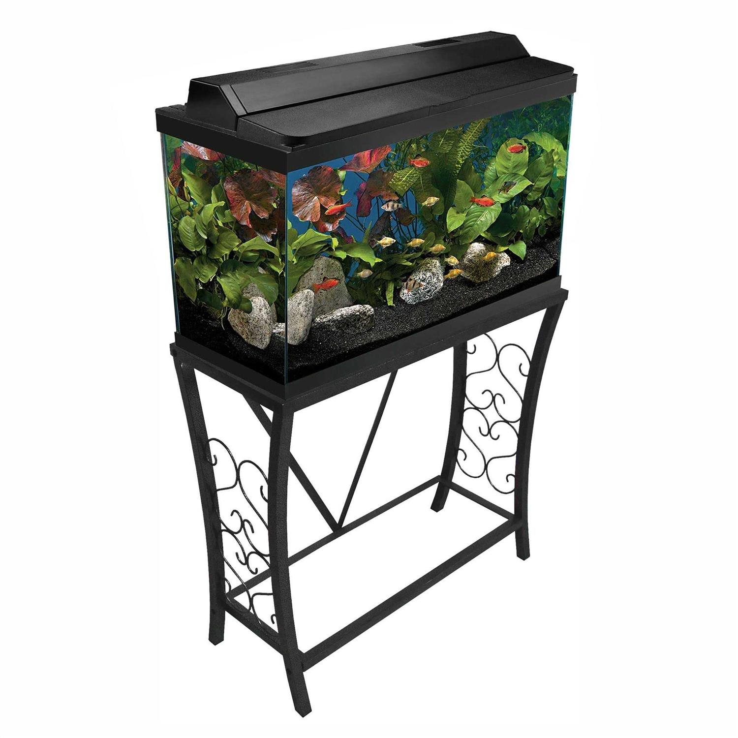 Aquatic Fundamentals Black Scroll Aquarium Stand - Pet Supplies online store