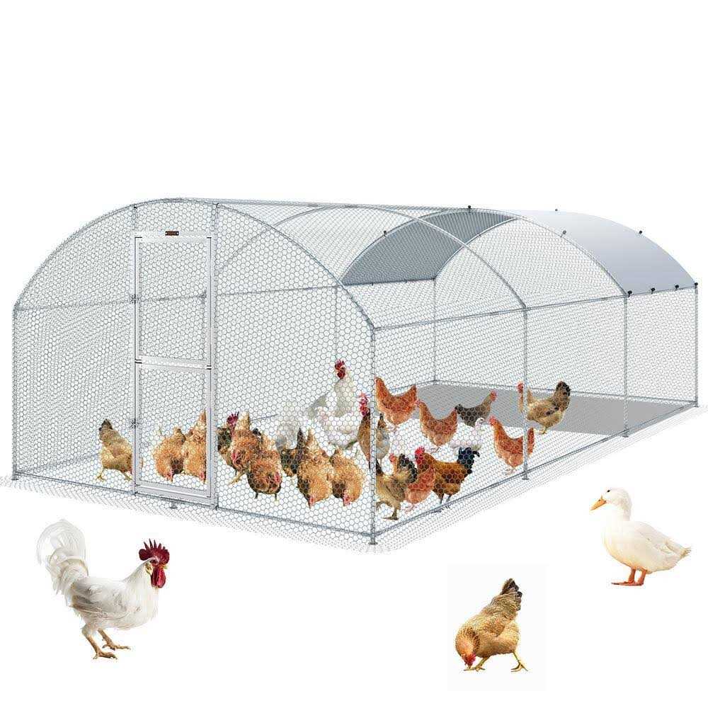 VEVOR Large Metal Chicken Coop with Run Walkin Chicken Coop for Yard with Waterproof Cover - Pet Supplies online store