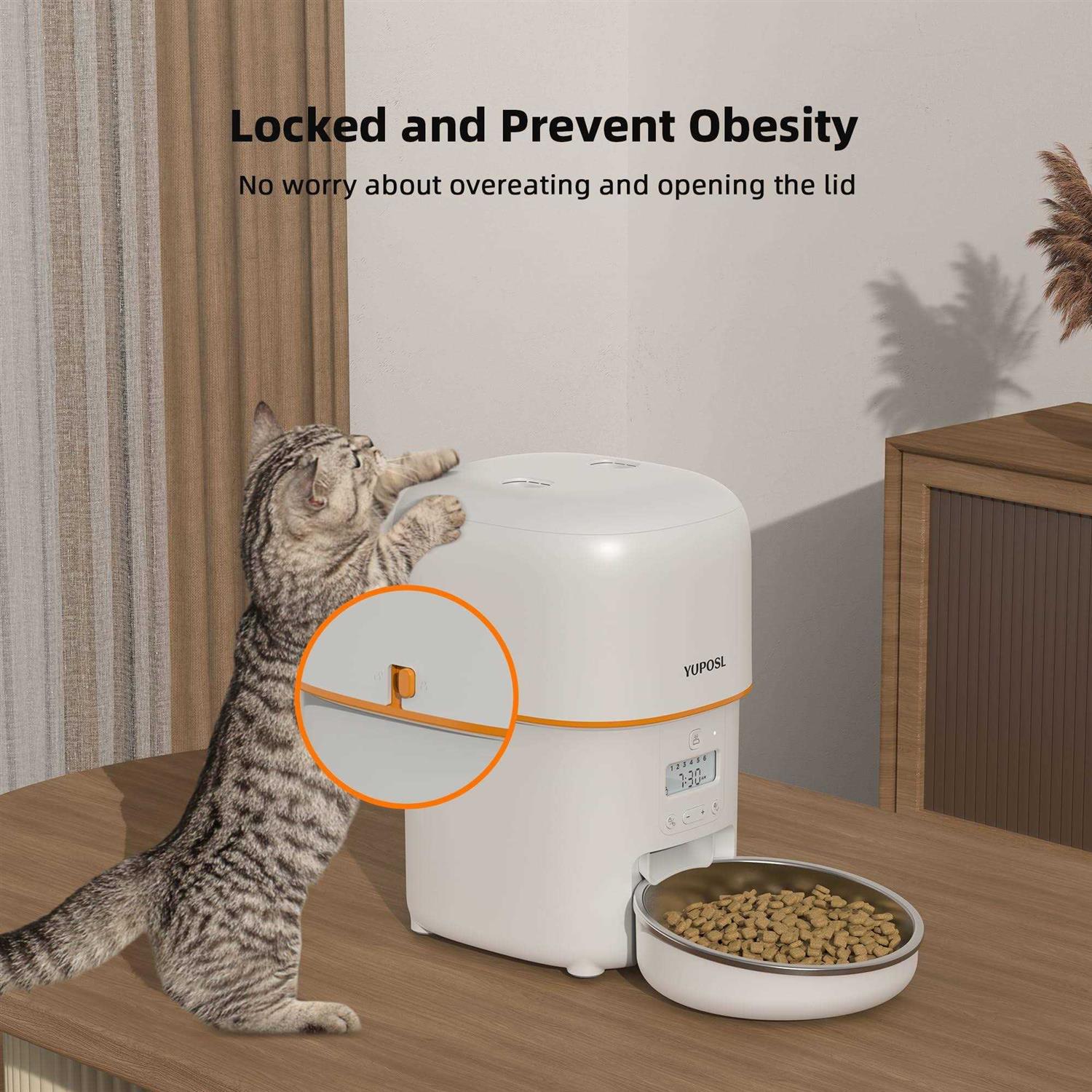 Yuposl Automatic Cat Feeders 8cup/68oz Cat Food Dispenser Easy to Use - Pet Supplies online store