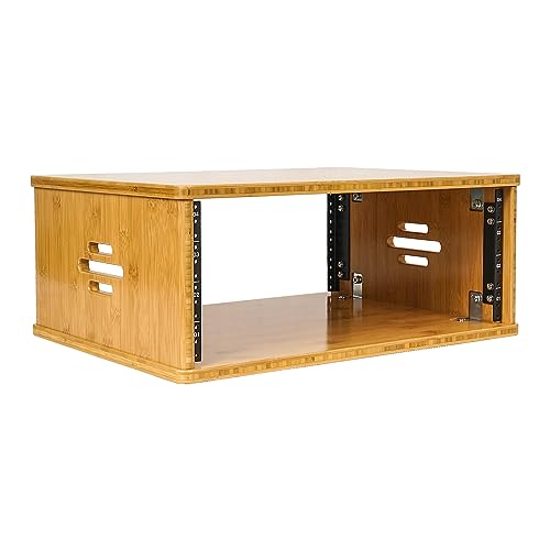 Sound Town DIY 4U Solid Bamboo Studio Rack w/ 14.2