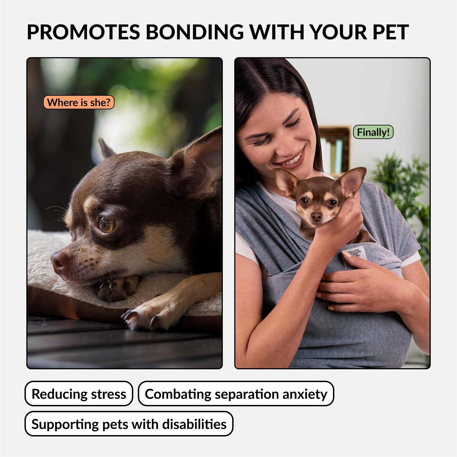 CollarDirect Dog Sling Carrier for Small Dogs Anti-Anxiety Cat Sling - Pet Supplies online store