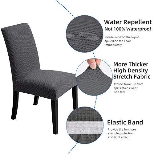 Chair Covers for Dining Room - Stretch Chair Slipcovers for Decorative Seat Protector Armless Removable Washable Elastic Dinner Universal Spandex Solid Chair Slip Covers Set(Autumn Orange 4)