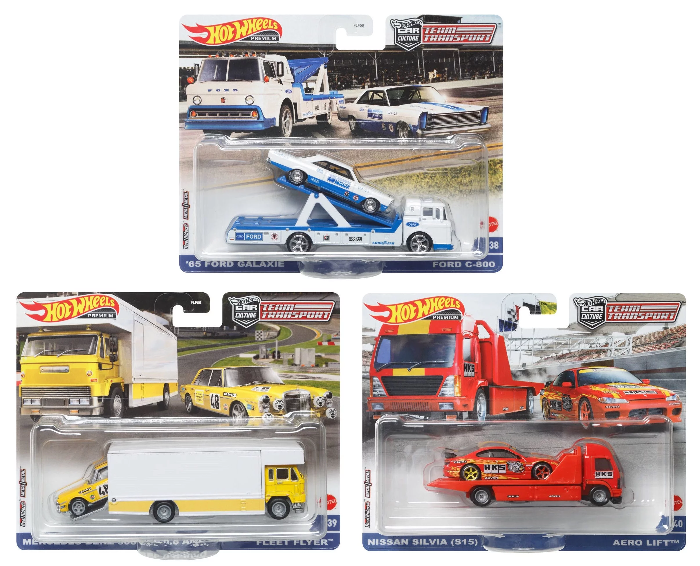 Hot Wheels Team Transport 2022 Wave 1 - 956P - #38, #39, #40 Set of 3 - 1:64 Scale