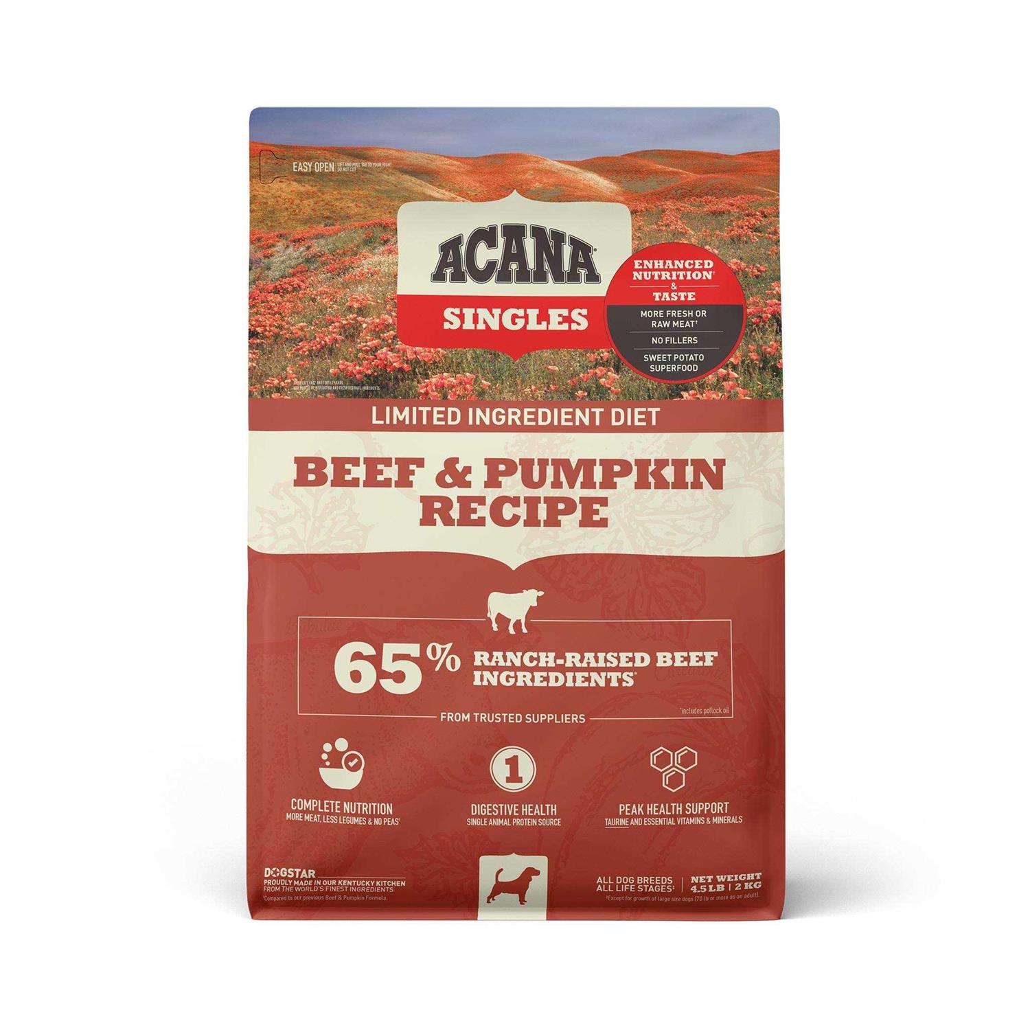 Acana Singles Beef & Pumpkin Dry Dog Food - Pet Supplies online store