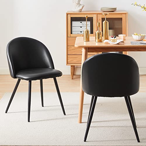 CLIPOP Velvet Dining Chairs Set of 4, Soft Comfy Upholstered Seat and Backrest Chair, Modern Leisure Side Chair with Metal Legs for Kitchen, Living Room, Lounge,Bedroom,Beige