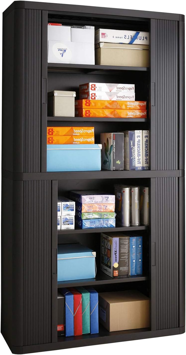 Black 81 Inch Tower Bathroom Towel Storage Cabinet Tall Organizer Kitchen Furniture Drawer Cupboard 4 Shelves Pantry Door Shelf Home Office Polystyrene Metal 43.33