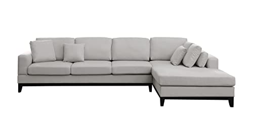 Roanne Modern Living Room Sectional Sofa in Linen Fabric (Dark Gray)