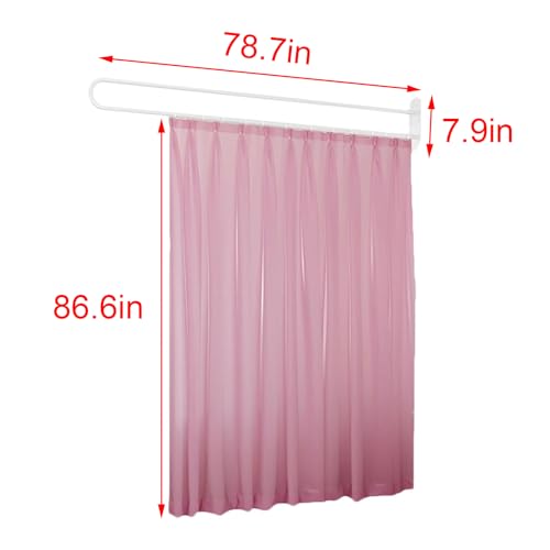 1 Set Room Divider Curtains for Hospital Beauty Clinic Between Beds, Tall 2m Privacy Partitions Cubicle Curtain/Drapes Panels with U Shaped Rail Metal Support Track, Modern Area Separator Screen