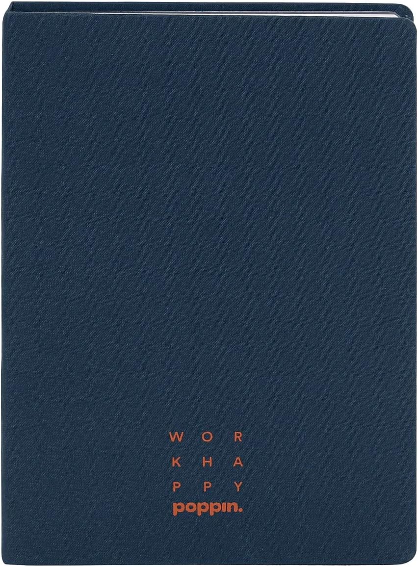 Poppin Work Happy Hard Bound Journal, 1-Subject, Dotted Rule, Lagoon Blue/Clay Cover, (99) 8.3 x 5.8 Sheets