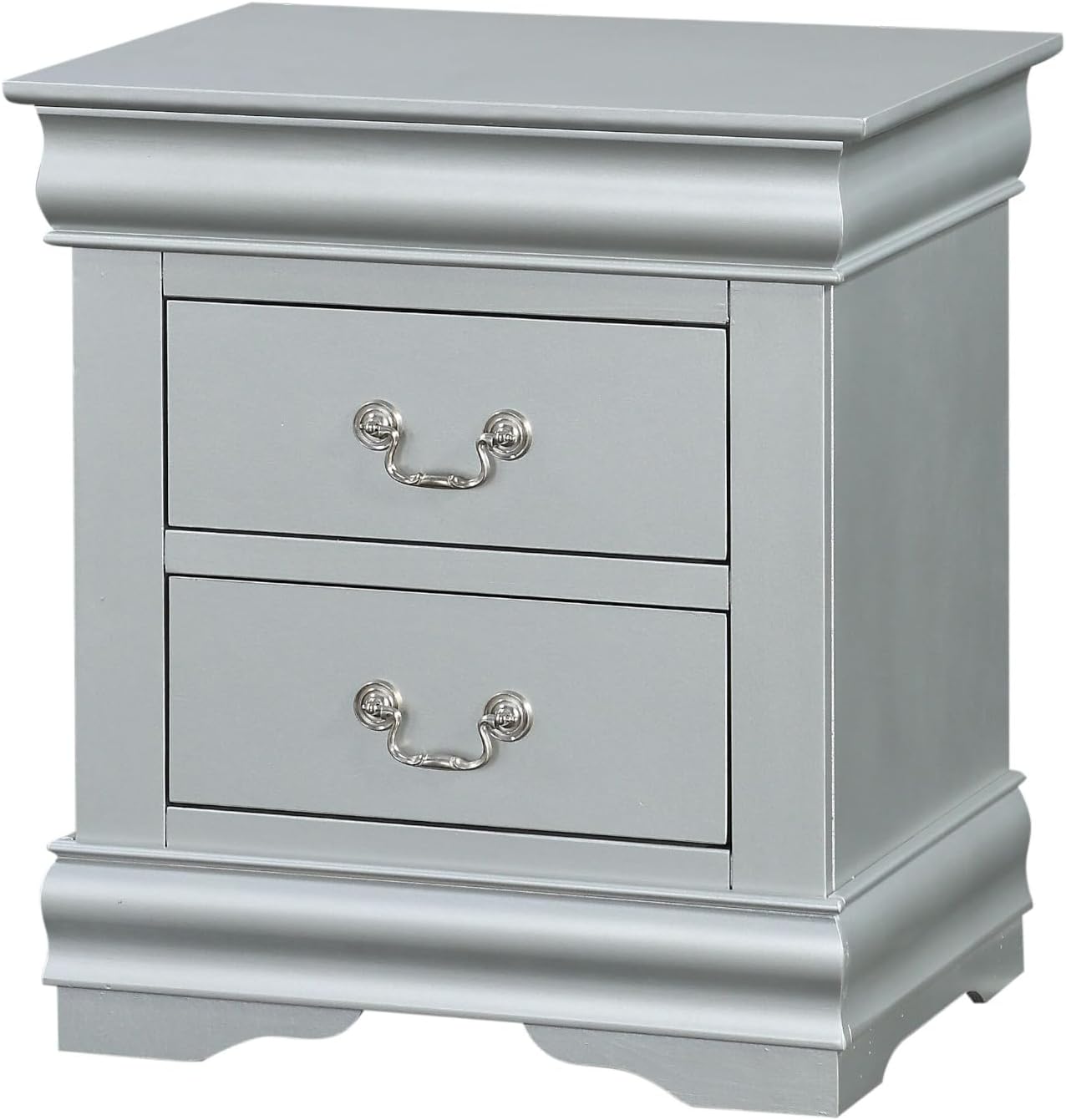 Acme Louis Philippe Nightstand in Platinum