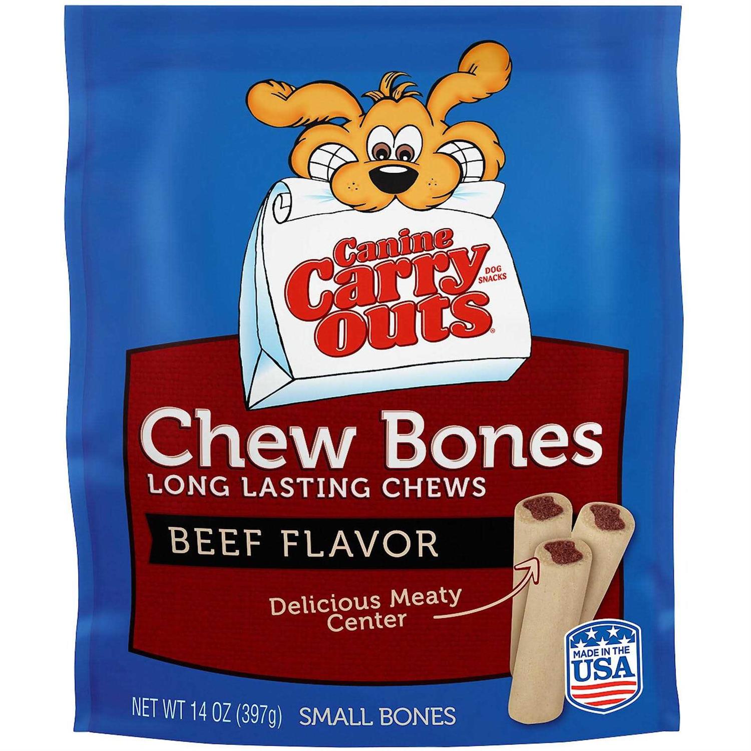 Canine Carry Outs Beef Flavor Dog Chew Bones - Pet Supplies online store