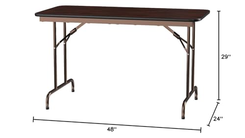 Alera FT726018MY 59.88 in. W x 17.75 in. D x 29.13 in. H Rectangular Wood Folding Table - Mahogany