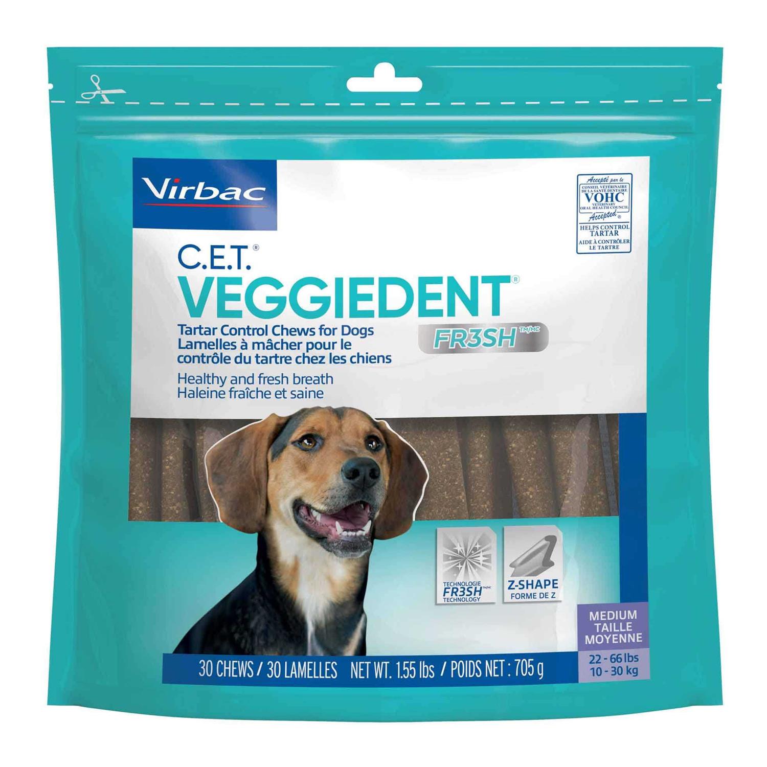 Virbac C.E.T. VeggieDent FR3SH Tartar Control Chews for Dogs - Pet Supplies online store