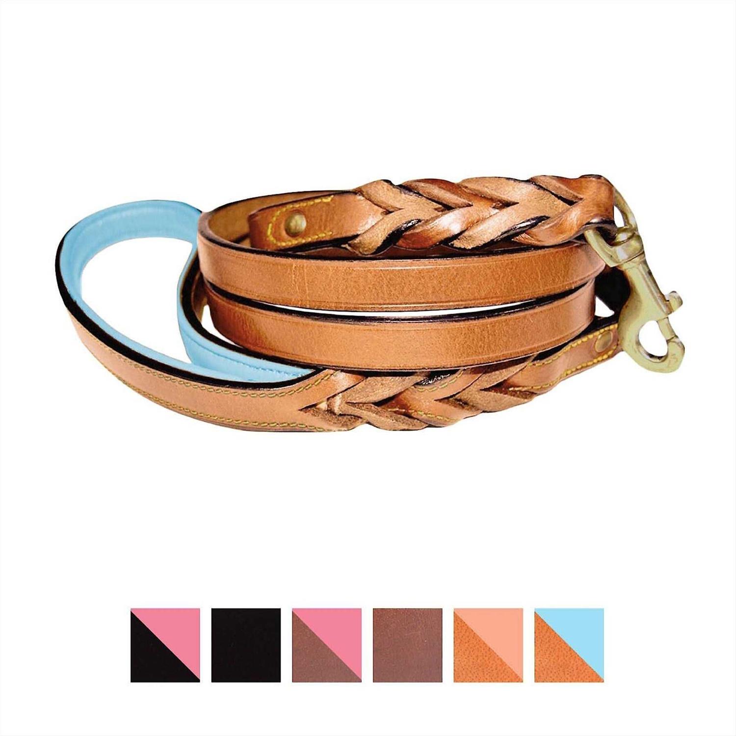 Soft Touch Collars Leather Braided Dog Leash - Pet Supplies online store