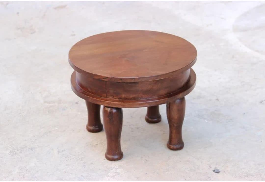 Handmade Wooden Round Brown Coffee Table | Centre Table | Living Room Furniture | Home Decor | Solid Mango Wood | Indian Furniture | Custom Design