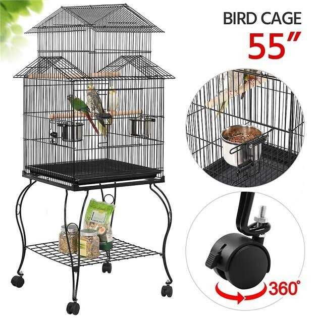 Yaheetech 55-in Triple Roof Rolling Bird Cage - Pet Supplies online store