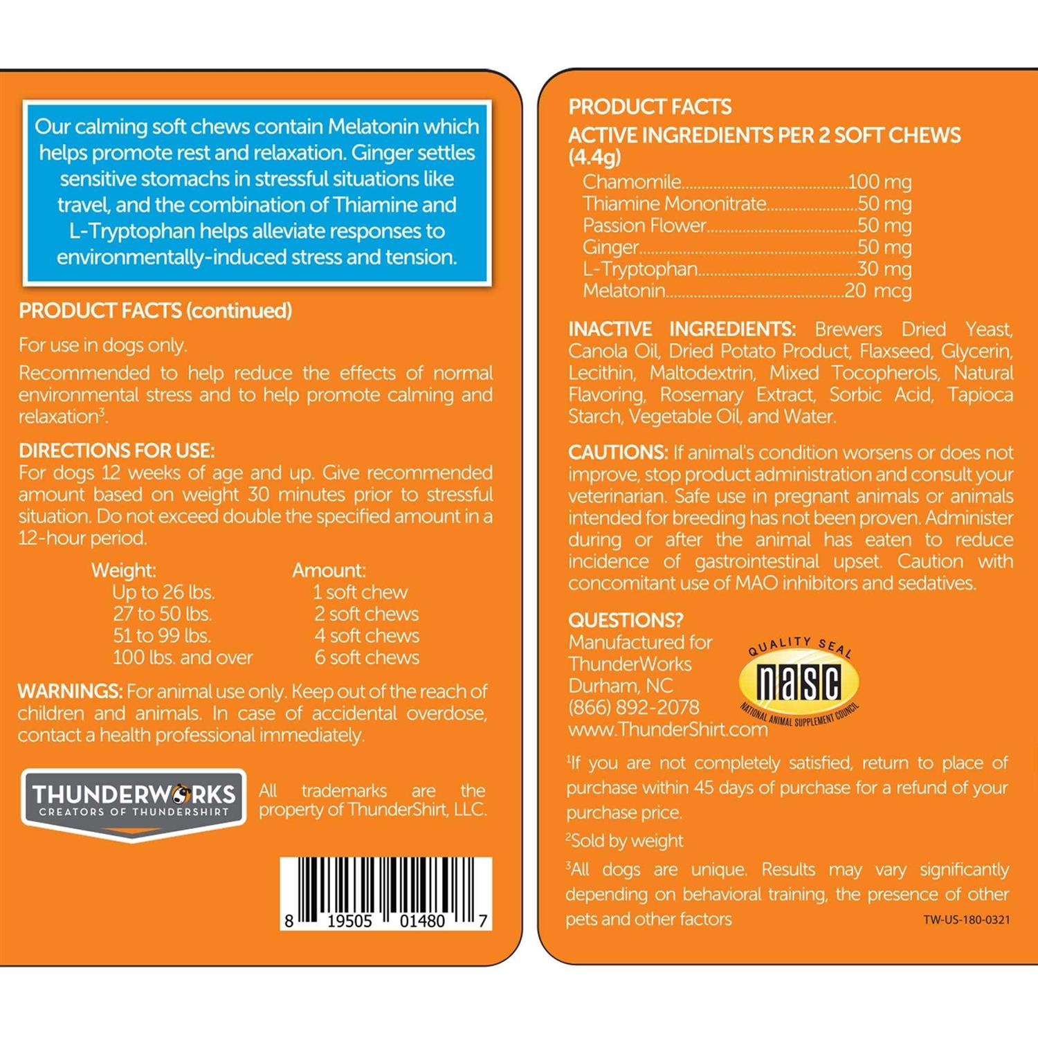 ThunderWunders Calming Dog Chews - Pet Supplies online store