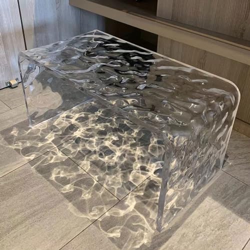 Acrylic C Side Table,Multipurpose Laptop Clear Table C Shape Acrylic End Table,Modern Acrylic C Table for Living Room,Bedroom and Patio|11.8 * 11.8 * 25.6IN