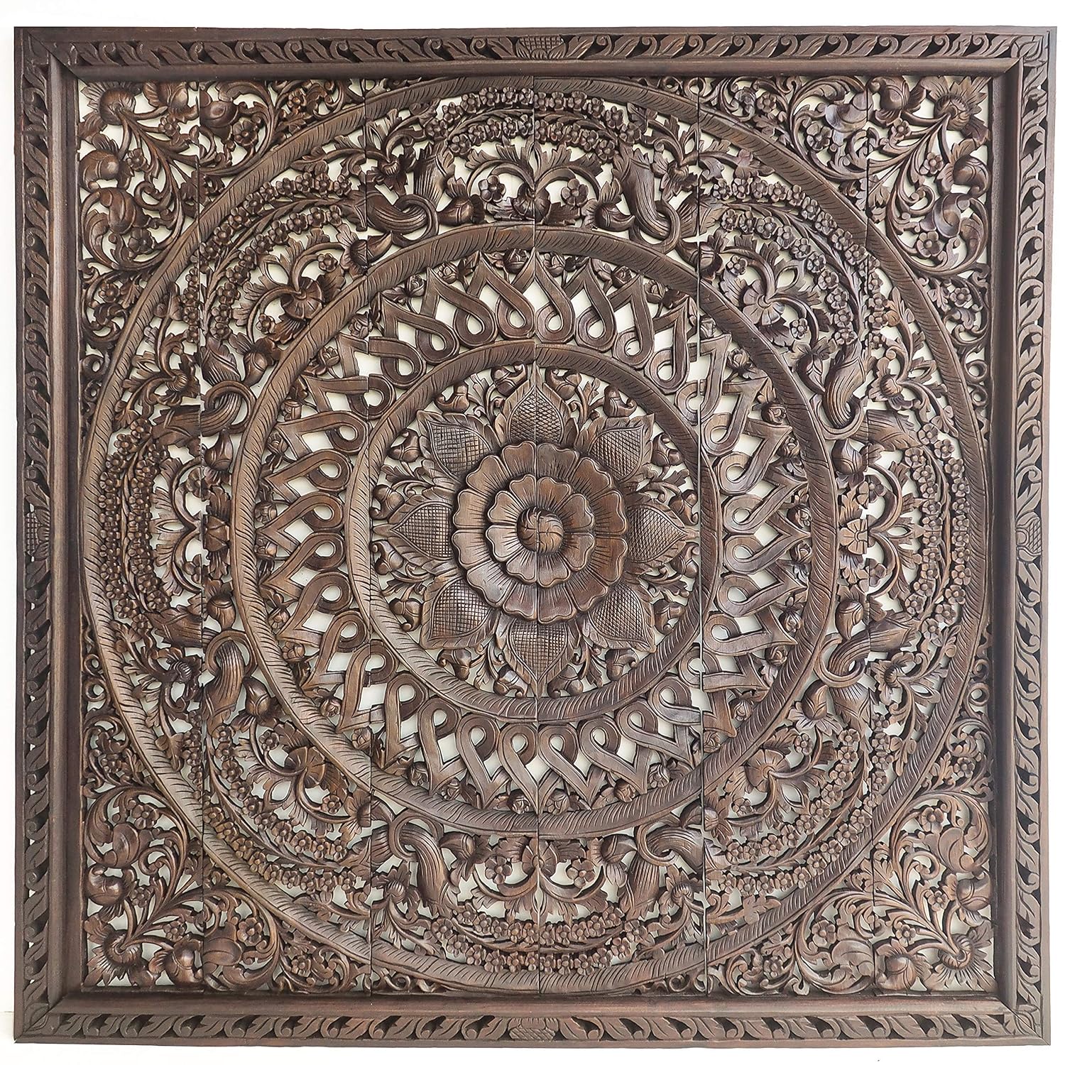 Bohemian Wooden Headboard Wall Art Hanging King Size Extra Thick Teak Wood Weathered Panels Coastal Decoration Thailand 72 Inches