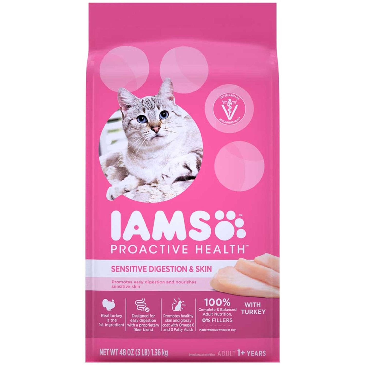 Iams Proactive Health Adult Sensitive Digestion & Skin Dry Cat Food - Pet Supplies online store