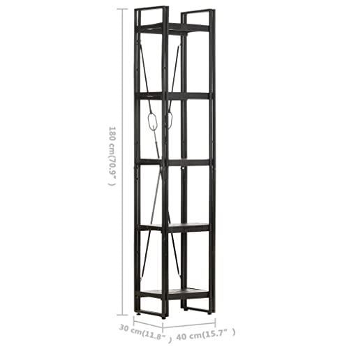 5-Tier Bookcase Black 15.7