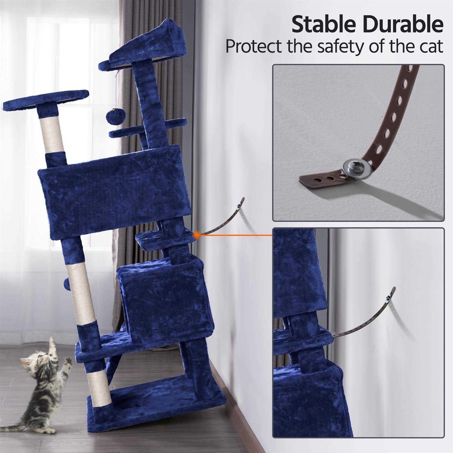 Topeakmart Plush Cat Tree with 2 Condos - Pet Supplies online store