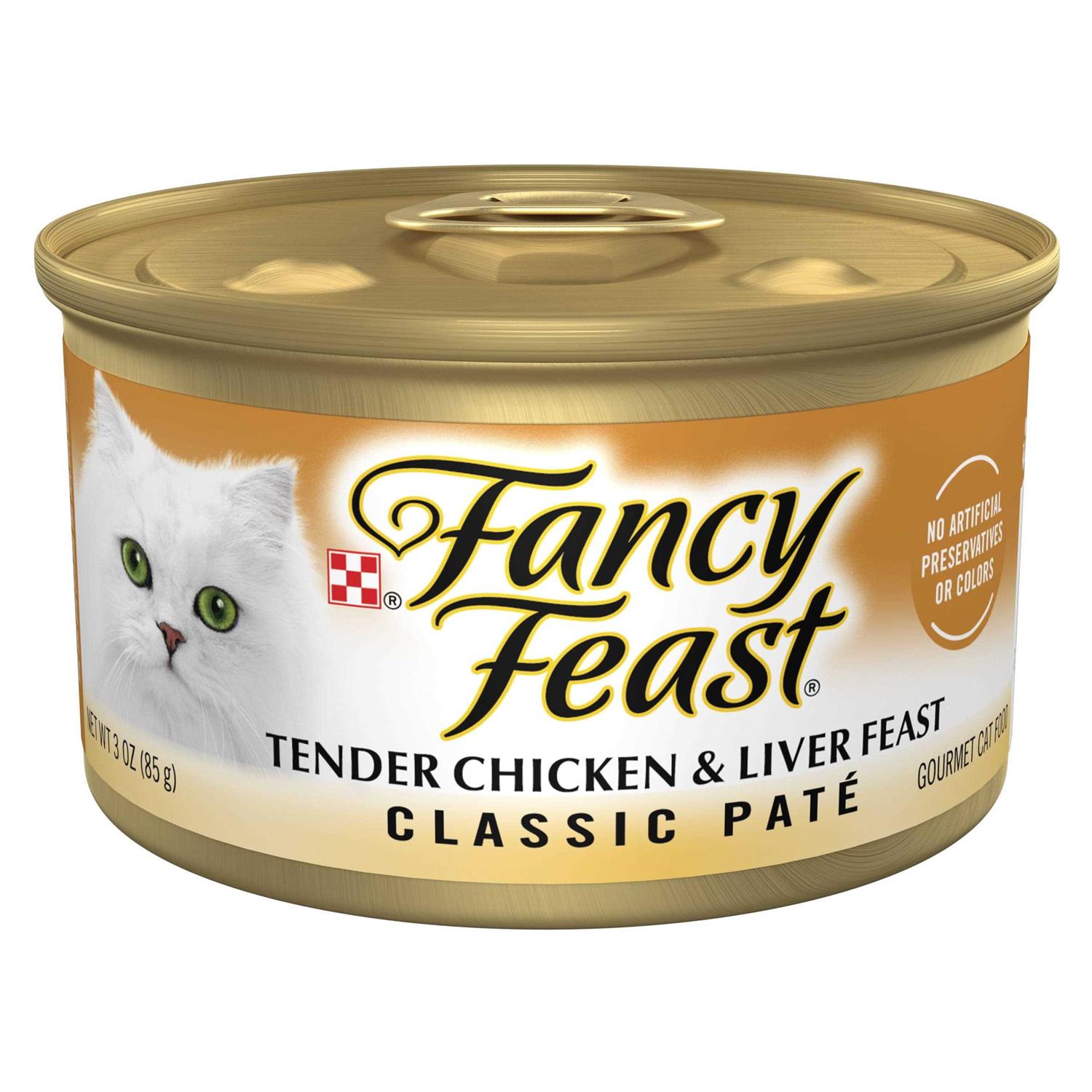 Purina Fancy Feast Tender Chicken and Liver Feast Classic Grain Free Wet Cat Food Pate - Pet Supplies online store