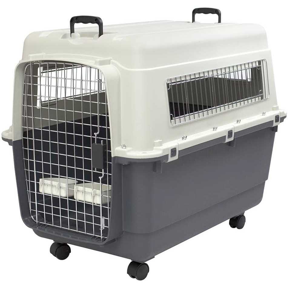 Sportpet Designs Plastic Kennels Rolling Plastic Wire Door Travel Dog Crate - Pet Supplies online store