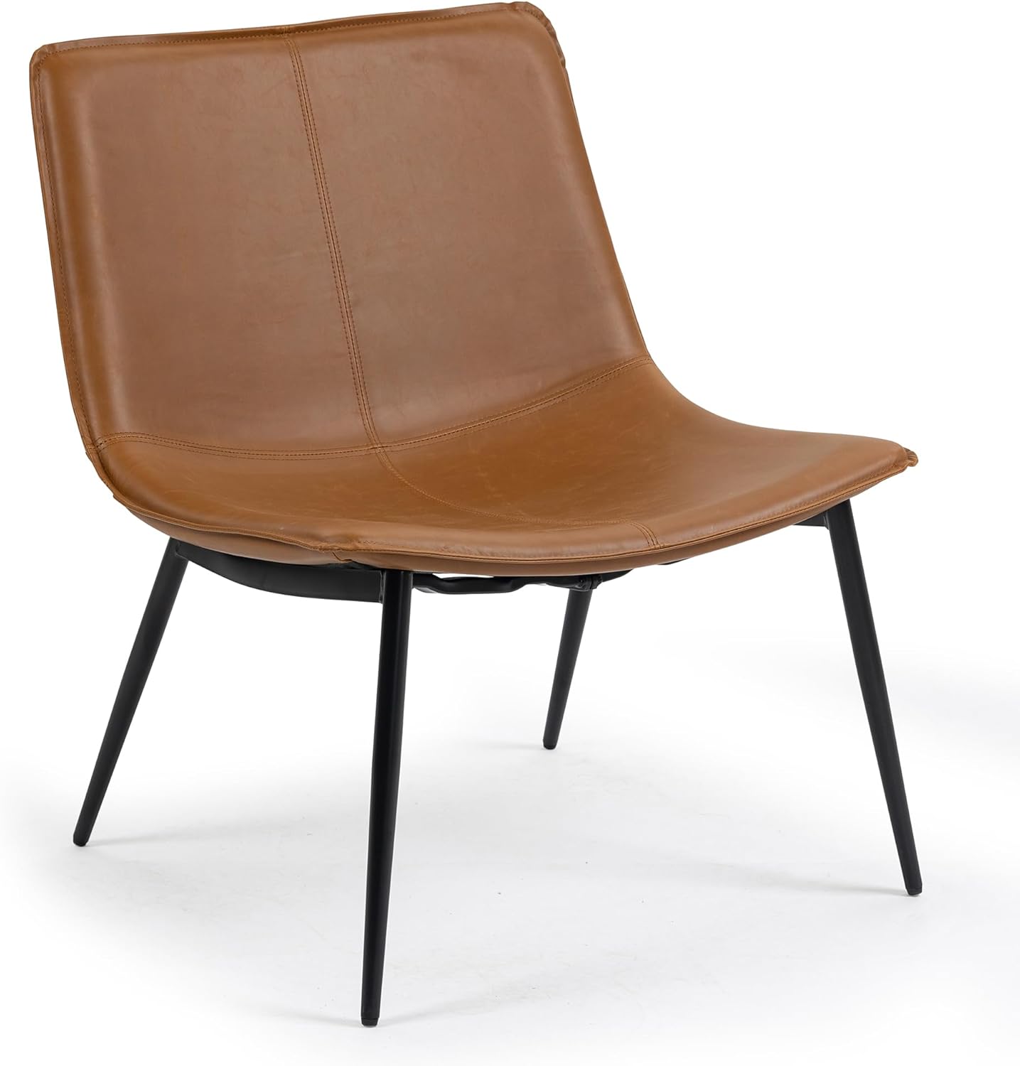 Barkley Light Brown Faux Leather Accent Chair