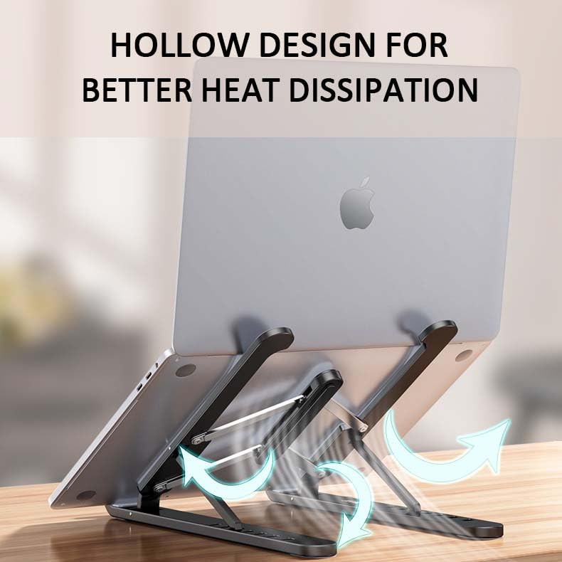 Laptop Stand for Desk, Foldable Portable Laptop Holder，Adjustable Laptop Tablet Stand for Notebook, Tablet, Ipad,Mobile Device and All Type of Laptops