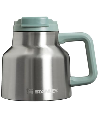 Stanley Tough-To-Tip Admiral's Mug 20 oz | Twist-on Flip Open Lid | Wide Body with Non-Skid Rubber Base | Insulated Stainless Steel Coffee Cup | BPA-Free | Stainless Steel Shale