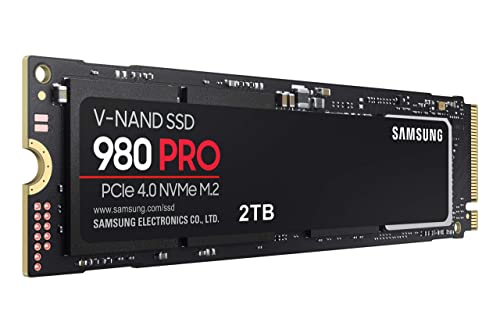 Samsung 980 PRO SSD 2TB PCIe NVMe Gen 4 Gaming M.2 Internal Solid State Drive Memory Card, Maximum Speed, Thermal Control MZ-V8P2T0B/AM