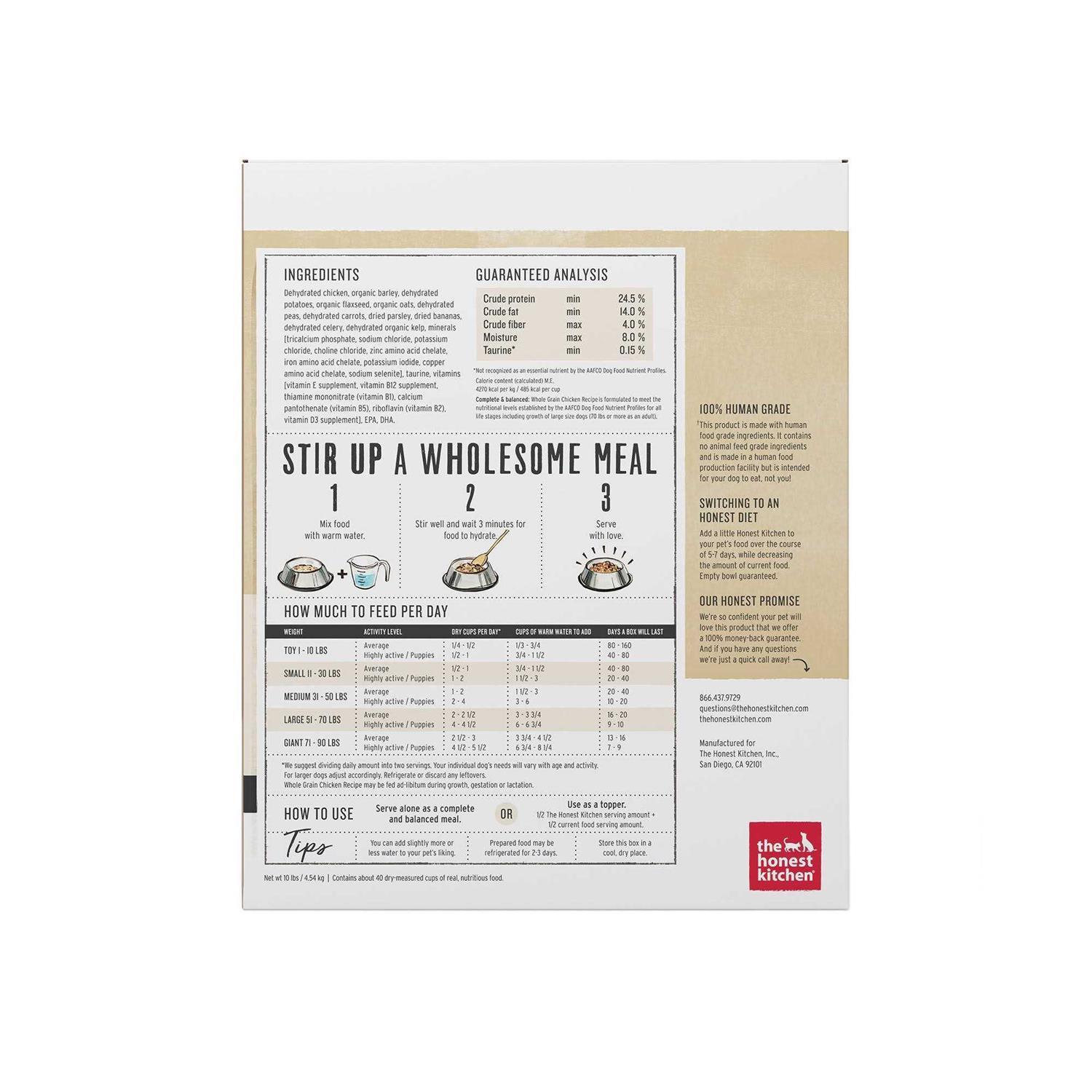 The Honest Kitchen Dehydrated Whole Grain Chicken Dog Food - Pet Supplies online store