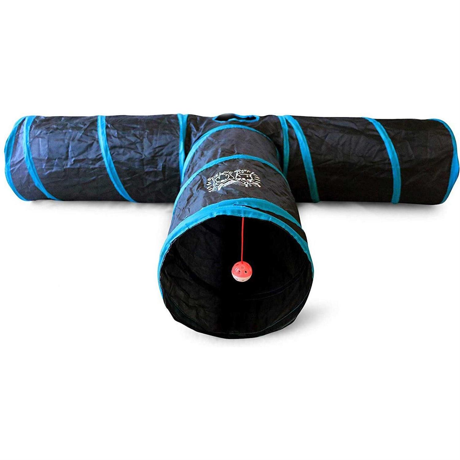 Feline Ruff Premium Way Cat Tunnel. Extra Large 12 Inch Diameter and Extra Long. A Big Collapsible Play Toy. Wide Pet Tunnel Tube - Pet Supplies online store
